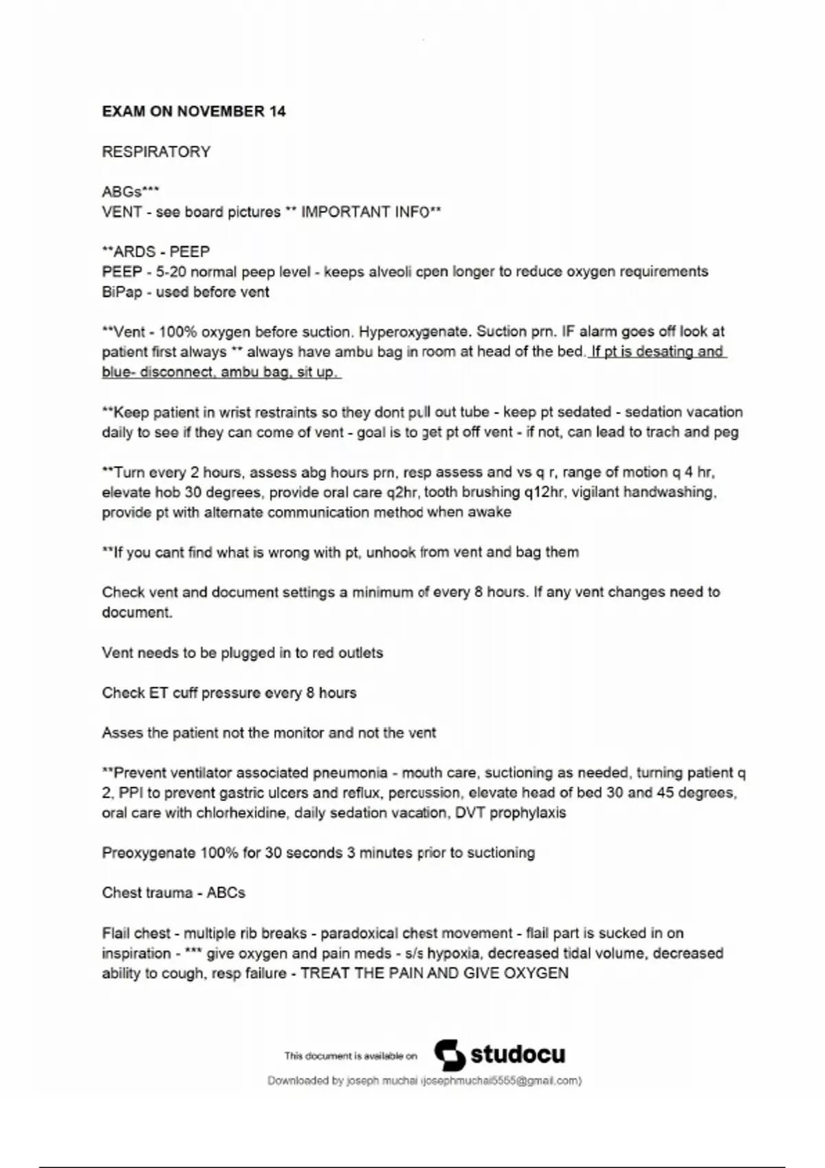 NUR265 Exam 2 Review – Galen College of Nursing – Advanced Med-Surg ...