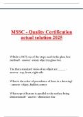 MSSC - Quality Certification actual solution 2025