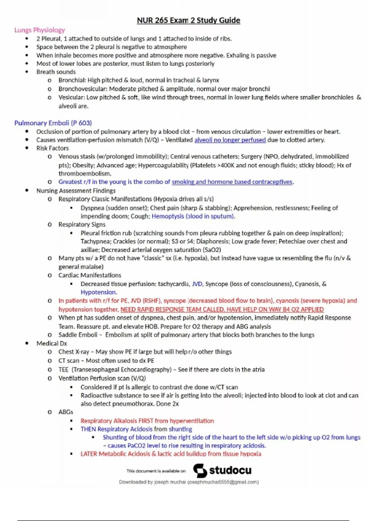 NUR 265 Exam 2 Study Guide – Galen College of Nursing – 2025 Update ...