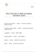 Nurs 323 Quiz 5 With Complete Solutions 2025