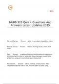NURS 323 Quiz 4 Questions And Answers Latest Updates 2025