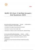NURS 323 Quiz 3 Verified Answers And Questions 2025