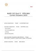 NURS 323 Quiz 2 - HTN With Correct Answers 2025