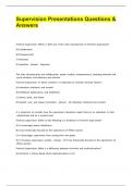 Supervision Presentations Questions