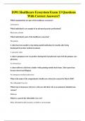 D391 Healthcare Ecosystem Exam 13 Questions With Correct Answers&excl;&excl;