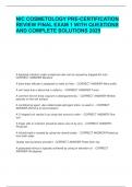 NIC COSMETOLOGY PRE-CERTIFICATION REVIEW FINAL EXAM 1 WITH QUESTIONS AND COMPLETE SOLUTIONS 2025&period;