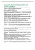PUBLIC RELATION VERIFIED QUESTIONS AND CORRECT ANSWERS&period;