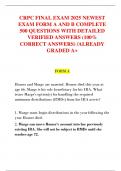 CRPC FINAL EXAM 2025 NEWEST  EXAM FORM A AND B COMPLETE  500 QUESTIONS WITH DETAILED  VERIFIED ANSWERS &lpar;100&percnt;  CORRECT ANSWERS&rpar; &sol;ALREADY  GRADED A&plus; 