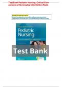 TEST BANK For Davis Advantage for Pediatric Nursing&colon; Critical Components of Nursing Care&comma; 3rd Edition by Kathryn Rudd&comma; Complete Chapter's 1 - 22&comma; 100 &percnt; Verified