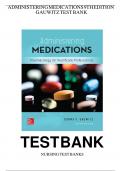 Test Bank for Administering Medications&colon; Pharmacology for Healthcare Professionals 9th EditionBy Donna Gauwitz Questions And Answers A&plus;GRADED