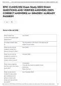 EPIC CLN251&sol;252 Exam Study 2025 EXAM QUESTIONS AND VERIFIED ANSWERS &lpar;100&percnt; CORRECT ANSWERS&rpar; A&plus; GRADED &vert; ALREADY PASSED&excl;&excl;