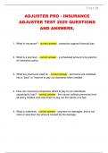 ADJUSTER PRO - INSURANCE  ADJUSTER TEST 2025 QUESTIONS  AND ANSWERS&period; 