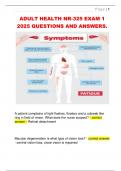 ADULT HEALTH NR-325 EXAM 1  2025 QUESTIONS AND ANSWERS&period;  