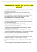 NHA baseline practice test question with answers