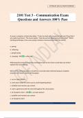 2101 Test 3 &ndash; Communication Exam Questions and Answers 100&percnt; Pass