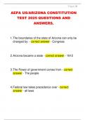 AEPA US&sol;ARIZONA CONSTITUTION  TEST 2025 QUESTIONS AND  ANSWERS&period; 