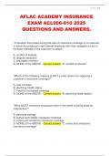 Aflac Academy Insurance Exam ACL006 &lpar;2025&rpar; &ndash; Full Q&A with Correct Answers for Licensing and Product Training
