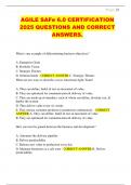 AGILE SAFe 6&period;0 CERTIFICATION  2025 QUESTIONS AND CORRECT  ANSWERS&period;