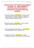 AGRICULTURAL CROP DISEASE MANAGEMENT - CATEGORY 1C - IOWA COMMERCIAL  PESTICIDE APPLICATOR MANUAL &ndash;  VOCABULARY 2025 QUESTIONS AND  ANSWERS&period;