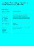 Assessing the Thorax and Lungs &sol; Questions & Expertly Verified Answers&comma; 2025 &sol; 2026&period;