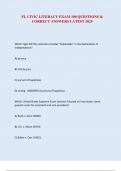 FL CIVIC LITERACY EXAM 100 QUESTIONS &  CORRECT ANSWERS LATEST 2025