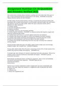 Assignment Nutrition Ch 16 Questions and Answers Verified 2025