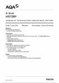 2024 AQA A-level HISTORY Component 2Q The American Dream&colon; reality and illusion&comma; 1945&ndash;1980 Combined Question Paper and Marking Scheme 