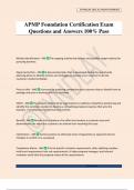 APMP Foundation Certification Exam Questions and Answers 100&percnt; Pass