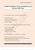 APMP Foundation Cert Exam Questions and Answers 100&percnt; Pass