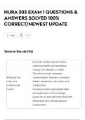 NURA 303 EXAM 1 QUESTIONS & ANSWERS SOLVED 100&percnt; CORRECT&sol;NEWEST UPDATE