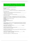 Washington Mandatory Alcohol Server Training Questions and Answers 100&percnt;