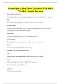 Promo Sports Test Exam Questions With 100&percnt; Verified Correct Answers&period;