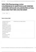 WGU D116 Pharmacology review COMPREHENSIVE QUESTIONS AND VERIFIED ANSWERS &lpar;DETAILED & ELABORATED&rpar; ACTUAL EXAM 2025 TEST 100&percnt; SOLVED 2025&excl;&excl;