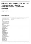 CPN exam - 2025 COMPLETE EXAM TEST AND VERIFIED ANSWERS &lpar;MULTIPLE CHOICES&rpar;&vert;ACCURATE ANSWERS&vert; 100&percnt; ACCURATE