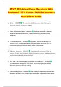 SPMT 370 Actual Exam Questions With  Reviewed 100&percnt; Correct Detailed Answers   Guaranteed Pass&excl;&excl; 