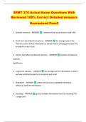 SPMT 370 Actual Exam Questions With  Reviewed 100&percnt; Correct Detailed Answers   Guaranteed Pass&excl;&excl; 