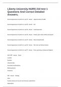 Liberty University NURS 210 test 1 Questions And Correct Detailed Answers&period;