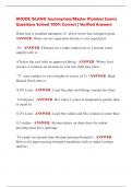 RHODE ISLAND Journeyman&sol;Master Plumber Exam&vert;  Questions Solved 100&percnt; Correct &vert; Verified Answers 