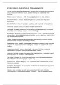 EVR EXAM 1 QUESTIONS AND ANSWERS