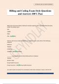 Billing and Coding Exam Style Questions and Answers 100&percnt; Pass