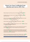 Breast Care Nurse Certification Exam Questions and Answers 100&percnt; Pass