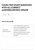 COUPA TEST STUDY QUESTIONS WITH ALL CORRECT ANSWERS&sol;NEWEST UPDATE