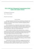 WGU C204 Task 2 Management Communications &vert;Latest Update with Complete Solution