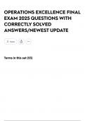 OPERATIONS EXCELLENCE FINAL EXAM 2025 QUESTIONS WITH CORRECTLY SOLVED ANSWERS&sol;NEWEST UPDATE
