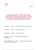 LSU Geography 2051 Namikas Final &lpar;Everything&rpar; Questions And Answers Latest Updates 2025