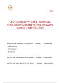 LSU Geography 2051&comma; Namikas&comma; Final Exam Questions And Answers Latest Updates 2025