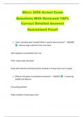 Micro 3050 Actual Exam   Questions With Reviewed 100&percnt;  Correct Detailed Answers   Guaranteed Pass&excl;&excl; 