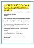 CWRU NURS 315 Midterm Exam &lpar;242 questions&rpar; with precise accurate solutions
