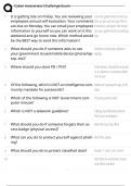 Cyber Awareness Challenge Exam &lpar;2025&rpar; ACTUAL EXAM comprehensive questions and verified accurate solution &lpar;detailed & elaborated&rpar; 2025 TEST&excl;&excl;