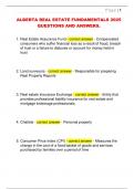ALBERTA REAL ESTATE FUNDAMENTALS 2025  QUESTIONS AND ANSWERS&period; 